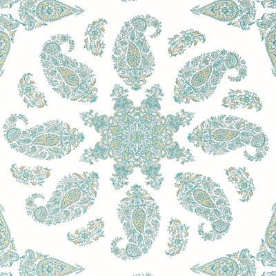 Thibaut East India Wallpaper in Seaglass